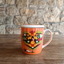 Carica l'immagine nel visualizzatore di Gallery, Tazza infusiera in ceramica con filtro e coperchio per tisane e infusi - Coltivar l'amore