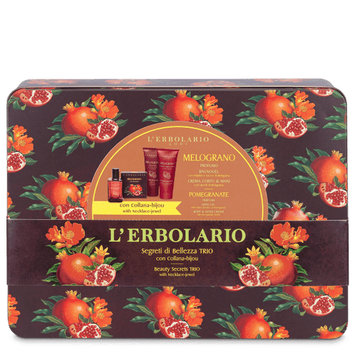Cofanetto prodotti cosmetici naturali Erbolario profumo Melograno Segreti di Bellezza trio