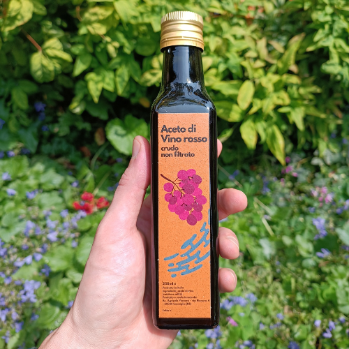 Aceto di vino rosso artigianale crudo non filtrato
