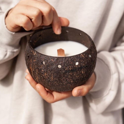Coco candle candela profumata in noce di cocco - BowlPros