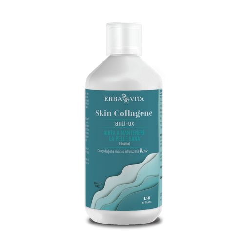Integratore naturale con collagene marino, Vitamina C antiossidante, biotina e zinco da bere per la pelle