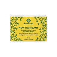 New Harmony è un integratore alimentare in capsule a base di Verbena odorosa) che in sinergia con la Griffonia favorisce il benessere mentale e il rilassamento, e Lavanda che sostiene il normale tono dell’umore. Completa la formula la Vitamina B6 che contribuisce alla riduzione della stanchezza e dell’affaticamento e la Tiamina che favorisce la normale funzione psicologica