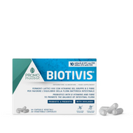 Biotivis 30 capsule da 10 miliardi di fermenti vivi è un integratore alimentare a base di probiotici e prebiotici che favoriscono l’equilibrio della flora batterica intestinale. Ogni caspula contiene 10 miliardi di fermenti vivi con FOS
