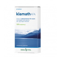 Integratore di alga Klamath in capsule vegetali. Klamath AFA ErbaVita possiede un’elevata concentrazione di micronutrienti tali da favorire il tono dell’umore. È fonte di Omega 3 e Omega 6 in rapporto bilanciato; questi sono in grado di inibire gli stati infiammatori e i disturbi cardiocircolatori