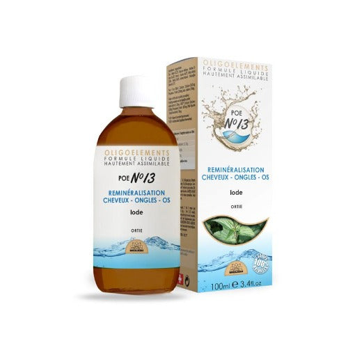 POE N13 Bioligo è un complesso di oligoelementi ionizzati di calcio, fosforo, fluoro e iodio arricchiti con estratto di Ortica. E' un integratore naturale in gocce che si assume puro nella misura di 5ml al giorno. Potente remineralizzante che rinforza ossa, denti capelli e unghie