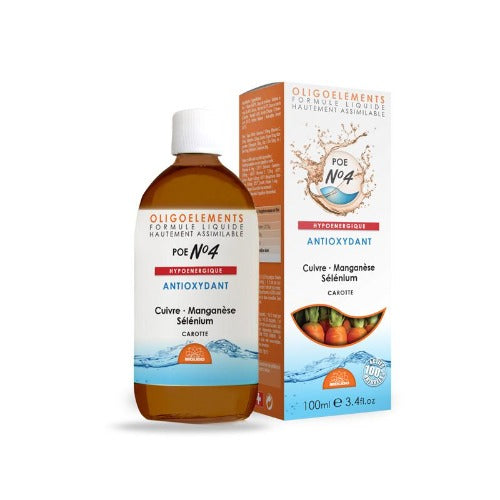 Oligoelementi POE 4 Carota e Acerola, zinco, rame, manganese, ferro e selenio- Bioligo